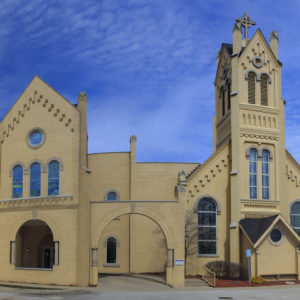 St. Anne's Church with blue background