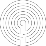 Cretan style labyrinth line drawing